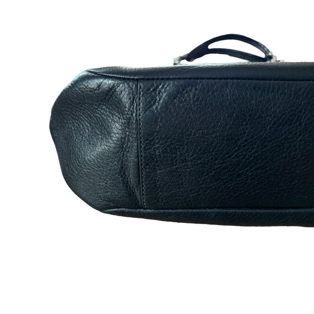 Coach Black Pebbled Leather Madison Tribeca East West Bag Chain/Leather Handles - Picture 10 of 15